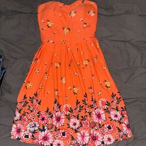 Floral Strapless Dress